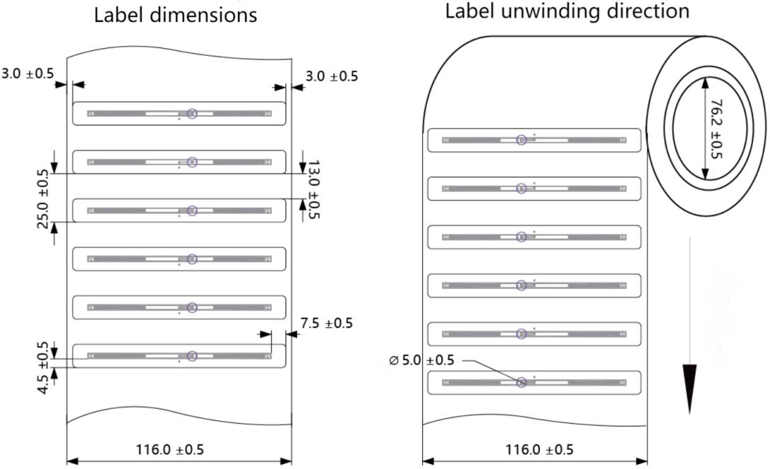 LED label 110-12 unwinding direction LED label 110-12 unwinding direction