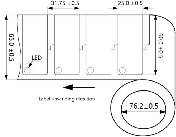 Flexible on-metal LED label 6025 unwinding direction 