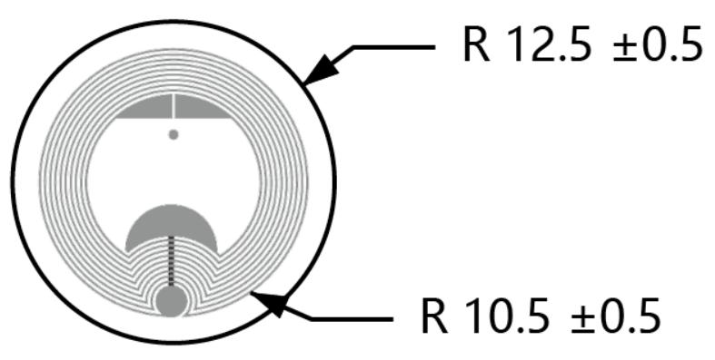 Circular NFC LABEL dimenstion